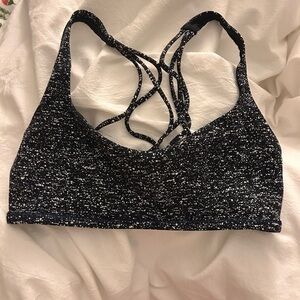 Lululemon Blue and White Speckled Sports Bra Size 4